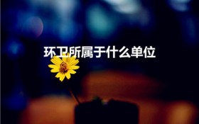 环卫所属于什么单位（环卫处属于哪个部门管）