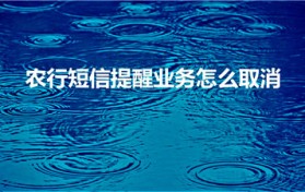 农行短信提醒业务怎么取消（农业银行怎么取消短信通知）