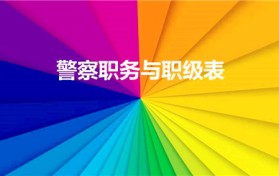 警察职务与职级表（警察的警衔级别划分图）
