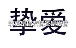 挚爱是指友情还是爱情