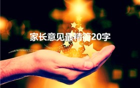 家长意见最精简20字（20字的家长意见怎么写）