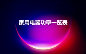 家用电器功率一览表（各用电器的电功率）
