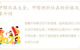 甲醇灶具全集，甲醇燃料灶具的价格和厂家介绍