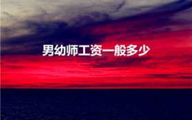 男幼师工资一般多少(男幼师的就业前景如何)