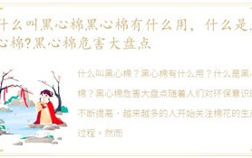什么是黑心棉黑心棉有什么作用